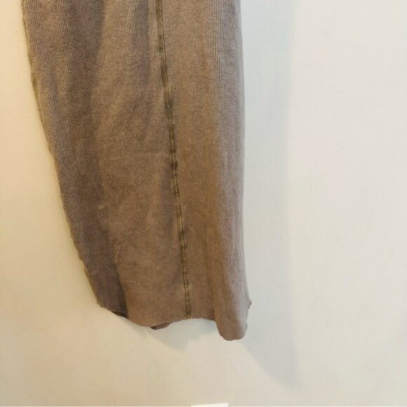 James Perse WLRK6410 Satin Trim Rib Knit Tank Dress Yak Brown Size 1 Small - Picture 5 of 10